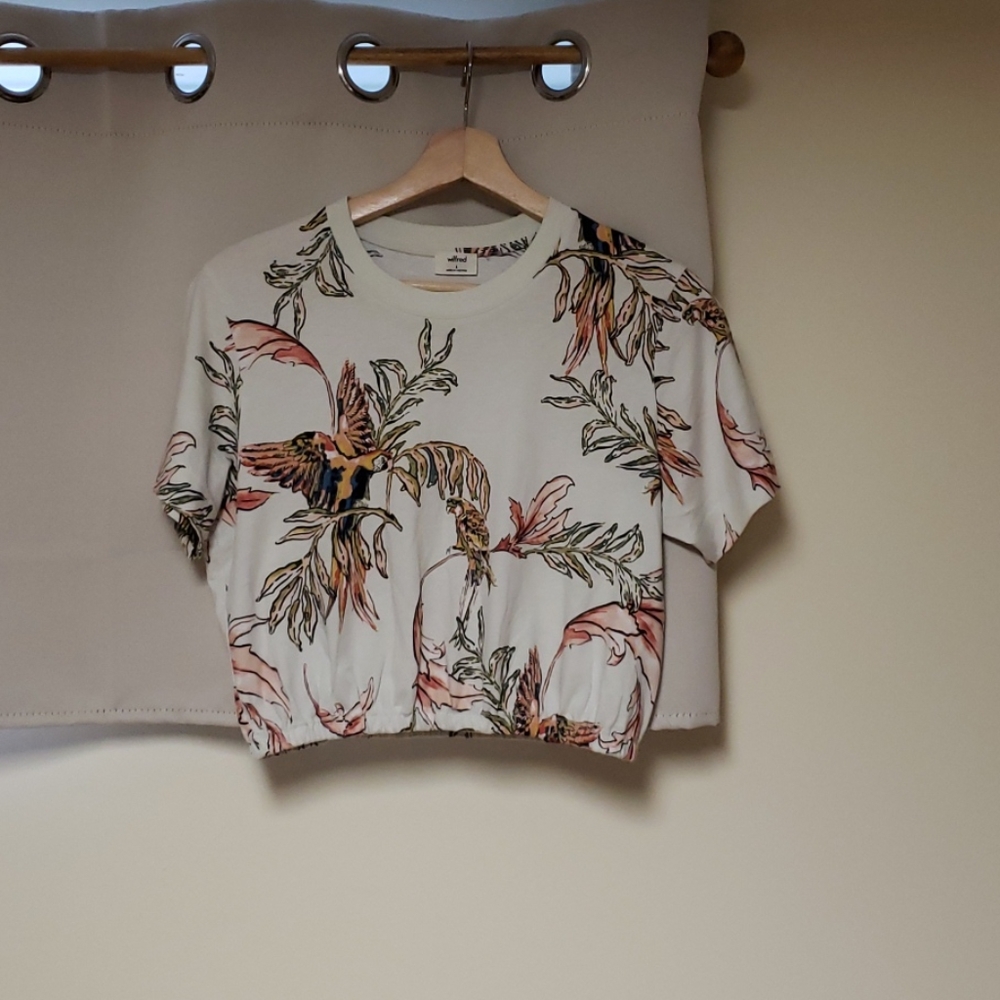 Artizia Tropical Cropped T-shirt Mint Green